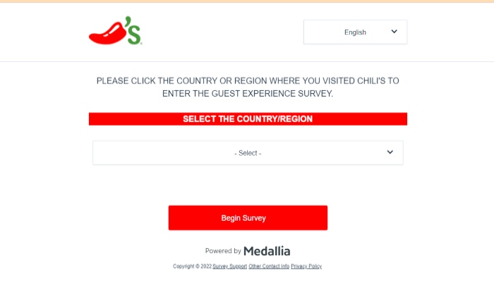 Go-chilis.com - Chilis Survey - Participate & Win a $1000 Prize